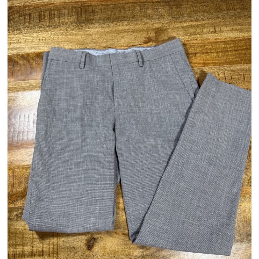 Haggar Mens Dress Pants 30x30 Gray Slim Fit Stretch Flat‎ Front Career Events